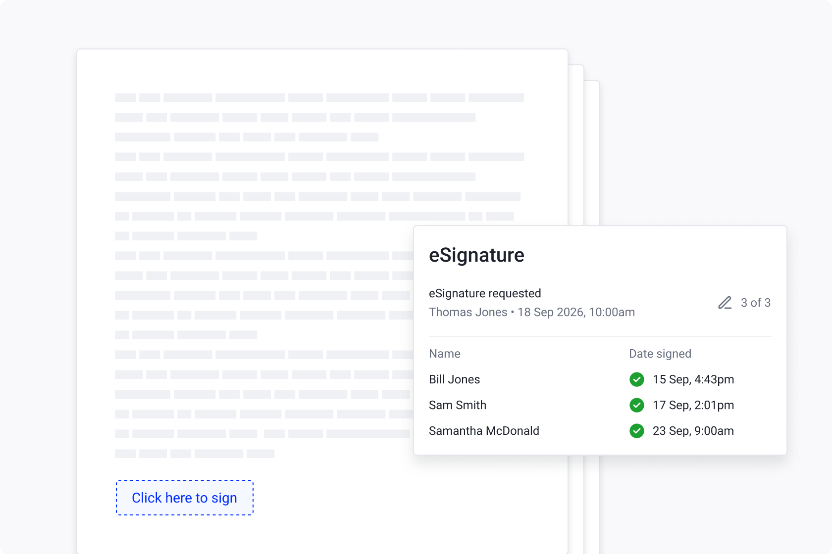 The status column on the procurement schedule with a tooltip showing detailed information about the status of the trade